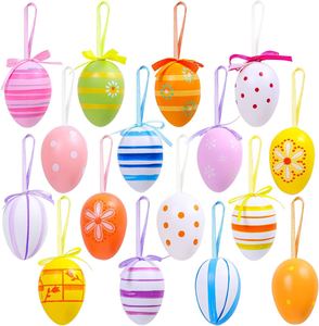6 cm 12 pièces/ensemble fabricants fournissent des animaux en plastique décoratifs 6 cm impression peut concevoir bricolage oeufs suspendus de pâques - Product Image 1