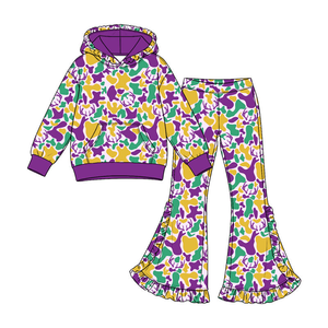 Conjunto a juego para hermanas de Mardi Gras, informal, ecológico, de manga corta, con estampado de camuflaje, para desfile o fiesta - Product Image 3