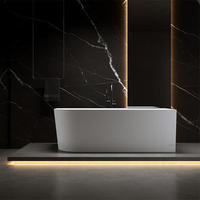 Baignoire de trempage autoportante en acrylique blanc de haute qualité Design moderne avec égouttoir Vente directe en usine