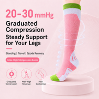 Chaussettes de compression graduée pour femmes 20-30 mmHg, hauteur genou, pour la récupération sportive, les voyages et la circulation debout