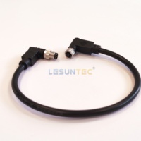 Connecteur de câble série M8 4 broches Femelle vers Mâle Prise à angle de 180 degrés Moulage étanche IP67 Assemblage de câble électrique
