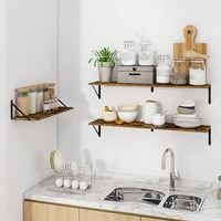 Étagère murale rectangulaire en bois, support mural en métal, étagère flottante, organisateur mural multi-niveaux pour cuisine, salle de bain, maison