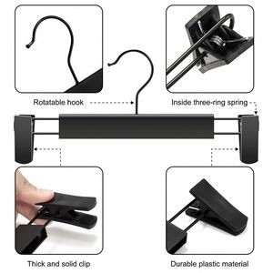 Nouveau Cintre en Plastique de Boutique pour Jupes et Pantalons avec Pinces Antidérapantes, Cintre Domestique pour Vêtements d'Adultes, Porte-Pantalons - Product Image 2