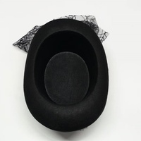 Chapeau Voile Gothique Noir Effet Toile d'Araignée avec Plumes – Chapeau de Fête Vintage pour Halloween, Cosplay, Accessoire Photo, Accessoire de Costume Adulte