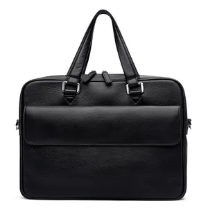 Yomgionar — serviette en cuir véritable pour hommes, sac à main de Shopping en ligne, sac à bandoulière en tissu souple, doublure noire