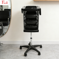 Chariot de salon réglable pour cheveux, ongles et tatouages X31, 3 tiroirs, cadre en acier inoxydable, chariot roulant