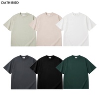 T-shirt Homme en Coton Lourd Super Épais 300 g/m² Coupe Oversize Épaules Tombantes Col Rond Coupe Boxy