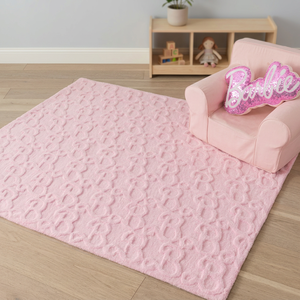 Alfombra de Pelo Largo Antideslizante Ecológica Hecha a Mano, Color Rosa Pálido Sólido, Estilo Moderno, para Sala de Estar o Cuarto de Niños, de Algodón - Product Image 6