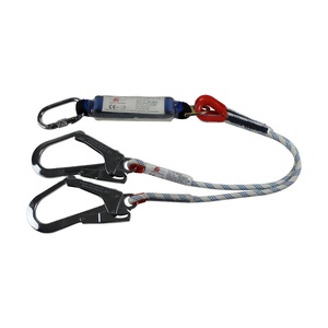 Trabalho Posicionamento Corpo Segurança Arnês Duplo Lanyard Energy Absorber Poliéster 500kg Quebrando a Força para Uso Construção - Product Image 1