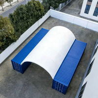 Abri Conteneur Monopoutre à Installation Rapide C4020 12m x 6m x 3.9m, Auvent Portable en Acier Sans Mur d'Extrémité pour Stockage sur Site