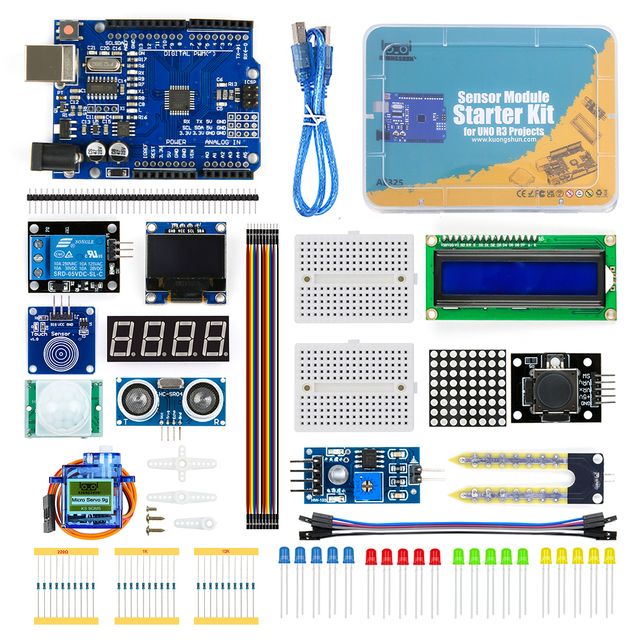 Robowiz Sensor Module Starter Kit for Arduino Set R3 0.96 OLED 1602 LCD Display with Tutorial for Arduino uno