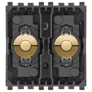 Interrupteur intelligent pour maison connectée Knx Secure Vintage 2 Leviers 2M Or - Product Image 1