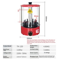 Grill électrique domestique rotatif à 360 degrés 1100W, machine à kebab, petit barbecue d'intérieur sans fumée pour agneau et kebab