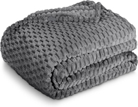 Couverture en polaire texturée gaufrée-Ultra-douce et légère pour lit, canapé et canapé-Microplush de luxe-Couverture chaude et confortable