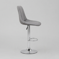 Chaise de bar JOHOOFURNITURE en cuir PU gris mat avec surpiqûres ergonomiques réglables – Tabouret de bar en gros pour comptoir
