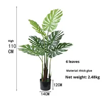 Plante artificielle bionique de grande taille de style nordique BLW, feuilles de Monstera en plastique, arbre en pot, décoration de salon