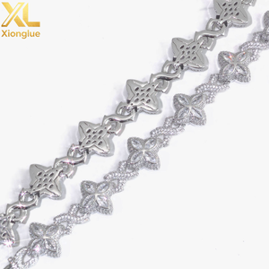 Iced Out Diamond Four Leaf Clover <b>Infinity</b> Miami Cuban Link Chain Necklace Hip Hop Custom Jewelry Gift for Men Women - Product Image 5