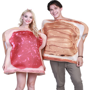 Earspooky Halloween Couple Costume Jam And Peanut Butter Food Set Tenue de fête unisexe pour adultes - Product Image 4