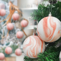Vente directe d'usine pas cher événement de vacances festif décorations pour la maison ornementales 8cm petite boule en plastique d'impression par transfert d'eau