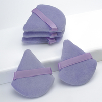 Éponge de maquillage douce double face personnalisée en gros, écologique, en velours, en forme de goutte d'eau, floquée, pour poudre sèche, courte