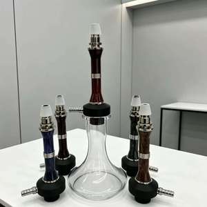 Juego de Hookah de Vidrio Transparente, Estilo Madera, Base de Metal, Múltiples Boquillas, para Salón, Bar, Uso Doméstico - Product Image 2