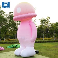 Modèle géant gonflable personnalisé d'alien rose de dessin animé, thème spatial extérieur, pour événements, centres commerciaux, décoration et présentation