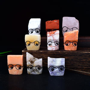 Vente en gros de <span class=keywords><strong>pierre</strong></span> décorative de hérisson en cristal naturel sculpture sur petites lunettes style gravure type artisanat - Product Image 3