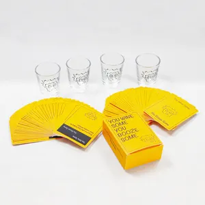 Hoge Kwaliteit Tafel Drinken Volwassen Feest Aangepaste Vragen Kaarten Spel Afdrukken Papier Drinken Kaart Spel