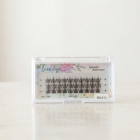 Faux cils mignons faits main, effet oreilles de chat et tournesol, série Simulation Trilogy, pour usage quotidien, avec tige en plastique et grappe de fibres synthétiques, éventail à 3 rangées