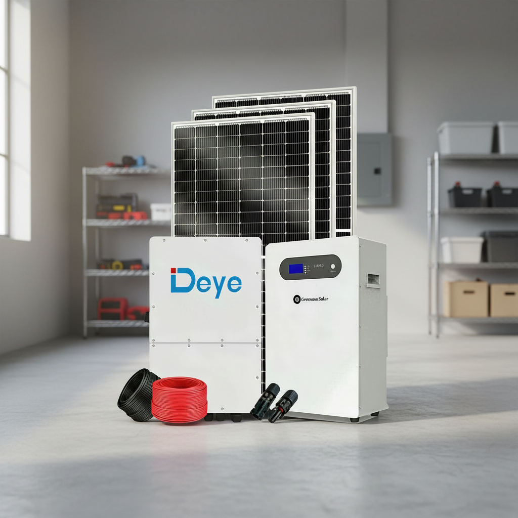 Deye <strong>Solar</strong> <strong>System</strong> Compatible <strong>10kW</strong> to 50kW Hybrid <strong>Inverter</strong> Package with LiFePO4 Battery and Mounting Brackets