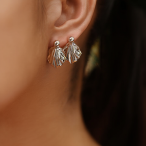 Boucles d'oreilles tendance en acier inoxydable 316L avec placage or PVD, design coquillage durable et résistant - Product Image 3