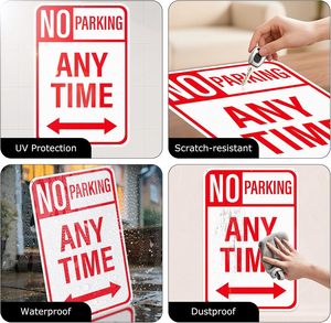 Cartello <span class=keywords><strong>di</strong></span> Divieto <span class=keywords><strong>di</strong></span> Sosta 18x12 Pollici, Rettangolare in Alluminio con Pellicola Riflettente <span class=keywords><strong>di</strong></span> Quarta Qualità, Stampato UV per Segnaletica Stradale Esterna - Product Image 3