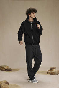Sweat à capuche unisexe décontracté surdimensionné en <span class=keywords><strong>molleton</strong></span> <span class=keywords><strong>brossé</strong></span> épais, entièrement zippé, brodé, imprimé numérique uni, anti-rétrécissement, collection automne - Product Image 3