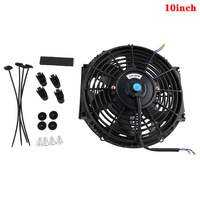 Kit de ventilateur de refroidissement électrique universel 12V 80W - Ventilateur à pales courbées en S, à haut débit, pour voitures, yachts, 7/9/10/12 pouces, fabriqué en Chine, Hubei