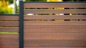 Hạ cánh WPC decorativa Bảng điều chỉnh WPC hàng rào Bảng điều chỉnh ngoài trời hiện đại ưa thích tự làm nhôm trang trí vườn gỗ WPC Composite hàng rào - Product Image 2