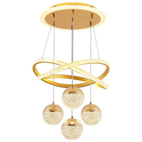 Lustre suspendu LED moderne de luxe à 3 couleurs et intensité variable, prix usine ODM, pour îlot de cuisine, salle à manger et salon