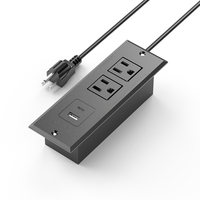 Prise de conférence encastrée avec 2 prises CA 1x1x1x1 USB-A ports USB-C prise de courant de bureau pour table d'appoint