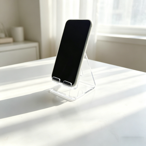 Wholesale Modern Waterproof Acrylic Phone <b>Stand</b> Custom Logo for <b>Desktop</b> Display - Product Image 1