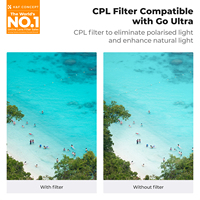Filtre CPL diffuseur noir 1/4 anti-reflet multicouche en verre optique HD compatible K&F Concept avec Insta360 Go Ultra