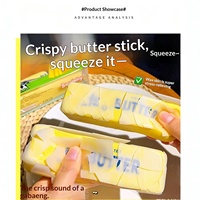 Best-seller transfrontalier : Jouet anti-stress souple à rebond lent, en forme de barre de beurre croustillante, réplique alimentaire en forme de barre de crème, ultime