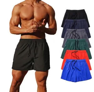 Custom Men's Workout Athletic Marathon Race Running Shorts with Drawstring and inner underwear for Basketball Rugby Sport Shorts