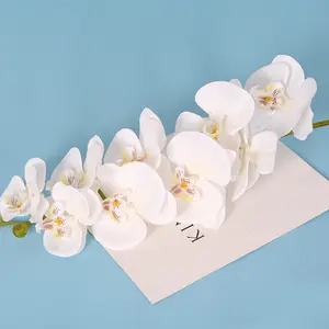 Çıplak renk tek kök toptan gerçek dokunmatik beyaz orkide yapay Phalaenopsis mavi orkide düğün dekor için