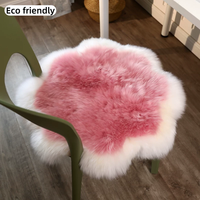 Coussin décoratif de luxe en peau de mouton, petit, rond, à motif floral, pour canapé, siège de voiture, chaise de maquillage