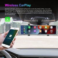Caméra embarquée Podofo 11,26 pouces 1080P HD double caméra écran tactile IPS rétroviseur de voiture vision nocturne Vinson DVR Carplay & Android Auto BT FM AI Voice