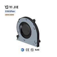 Ventilateur de refroidissement sans balais DC YiJie DBU55050S OEM/ODM 5V 0.5A 5505 à roulement à bille 6700 tr/min 55x51.39x5.5mm pour CPU d'ordinateur portable et électronique