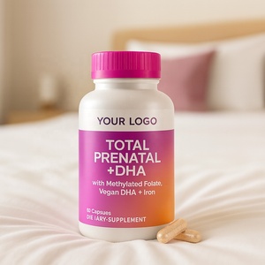 Complément alimentaire de vitamines prénatales certifié GMP avec folate méthylé, DHA végétalien et fer pour femmes, 60 capsules - Product Image 2