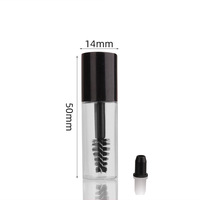 Conception unique Mini Lip Gloss Container 3ml Tube de brillant à lèvres Tubes de mascara transparents avec couvercle noir