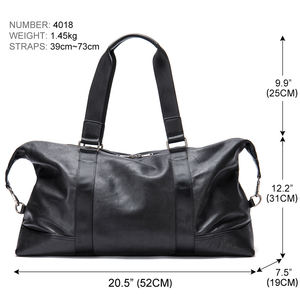 Bolsa de viaje de cuero genuino para hombre al por mayor, bolsa de viaje de fin de semana para la noche, bolsa de lona deportiva para gimnasio, bolsa de lona de cuero para hombre - Product Image 6