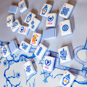 Juego de Mahjong Plegable Portátil de Lujo Estilo Americano, Diseño Moderno Azul, Melamina, Plástico Acrílico, Resistente al <span class=keywords><strong>Agua</strong></span>, Duradero, 4 - Product Image 2