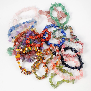 Bracelet extensible en perles de pierres précieuses naturelles faites à la main, coloré, en cristal naturel, pierres de guérison, cadeau Reiki, vente en gros - Product Image 5
